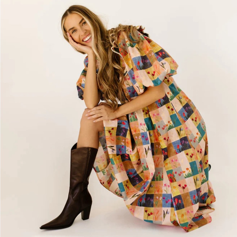 Colorful Patchwork Maxi Dress